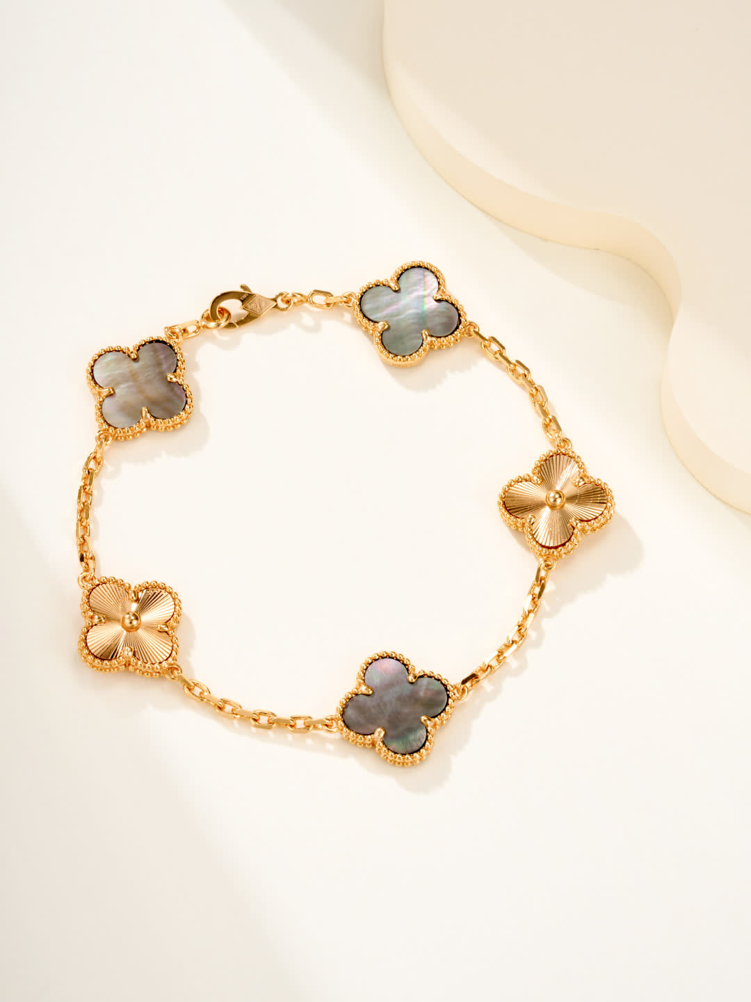 Van Cleef & Arpels Alhambra Gold Bracelet with Mother-of-Pearl